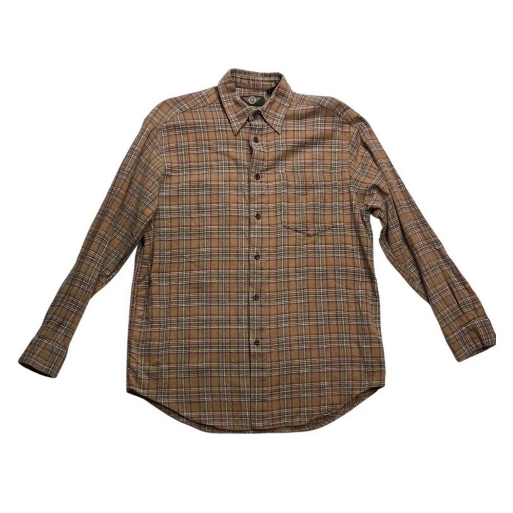American Outpost Men‎ Plaid Flannel Long Sleeve Button Up Shirt Size M Cotton